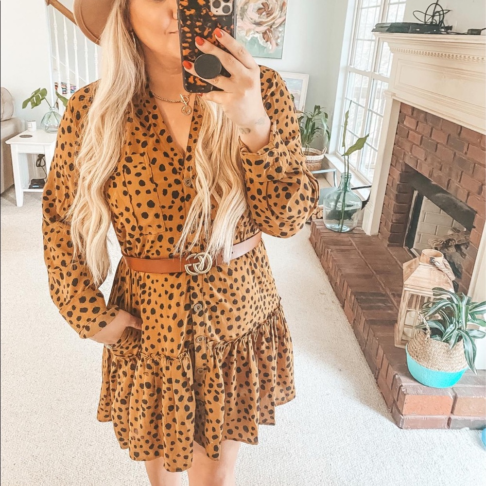 Leopard print boutique dress